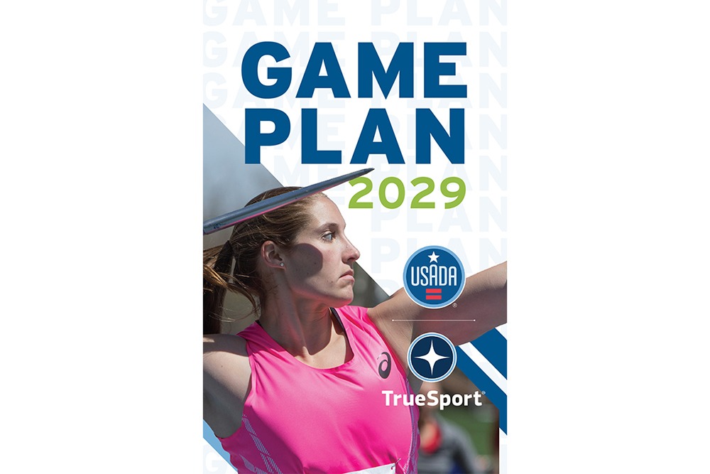 USADA Game Plan 2029 cover image of Kara Winger with Javelin.