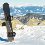 Snowboard in snow